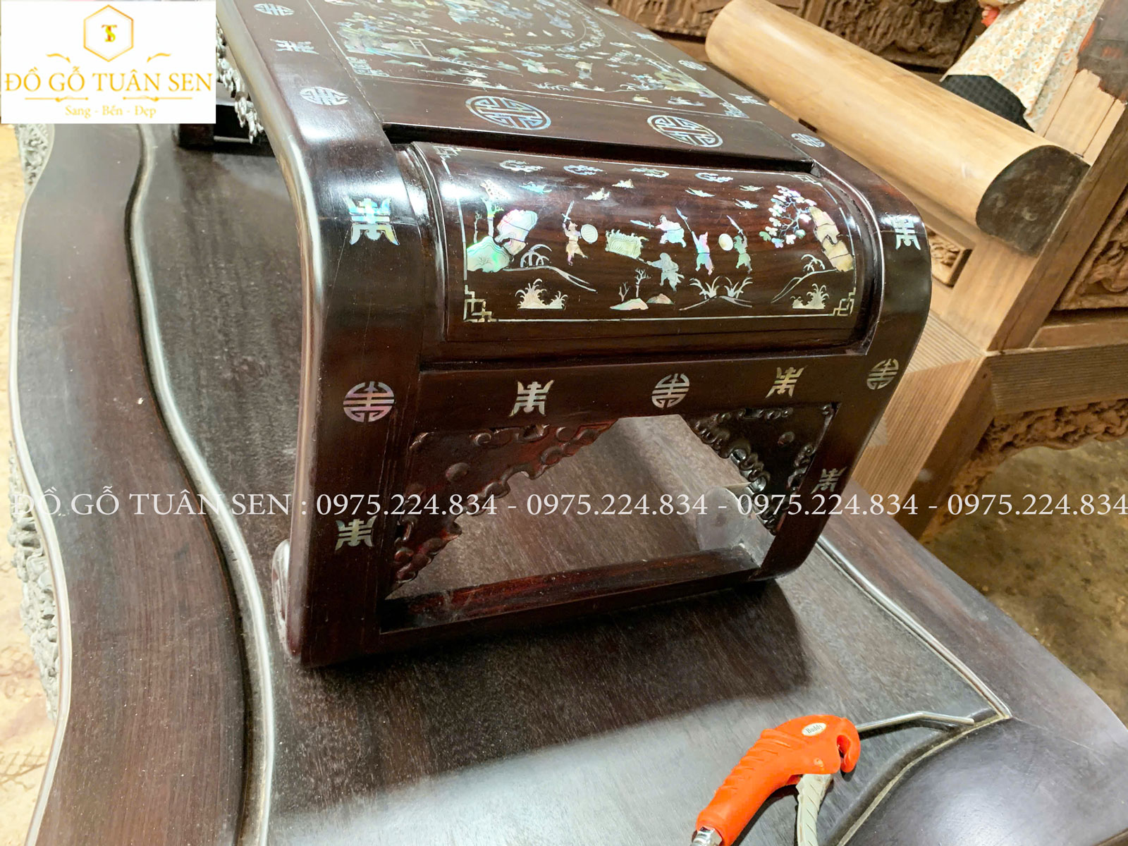 Thông tin kích thước văn kỷ gỗ gụ khảm ốc 
